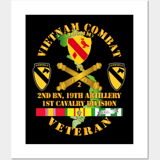 Vietnam Combat Veteran w 2nd Bn 19th Artillery DUI - 1st Cav Div - V1 Posters and Art